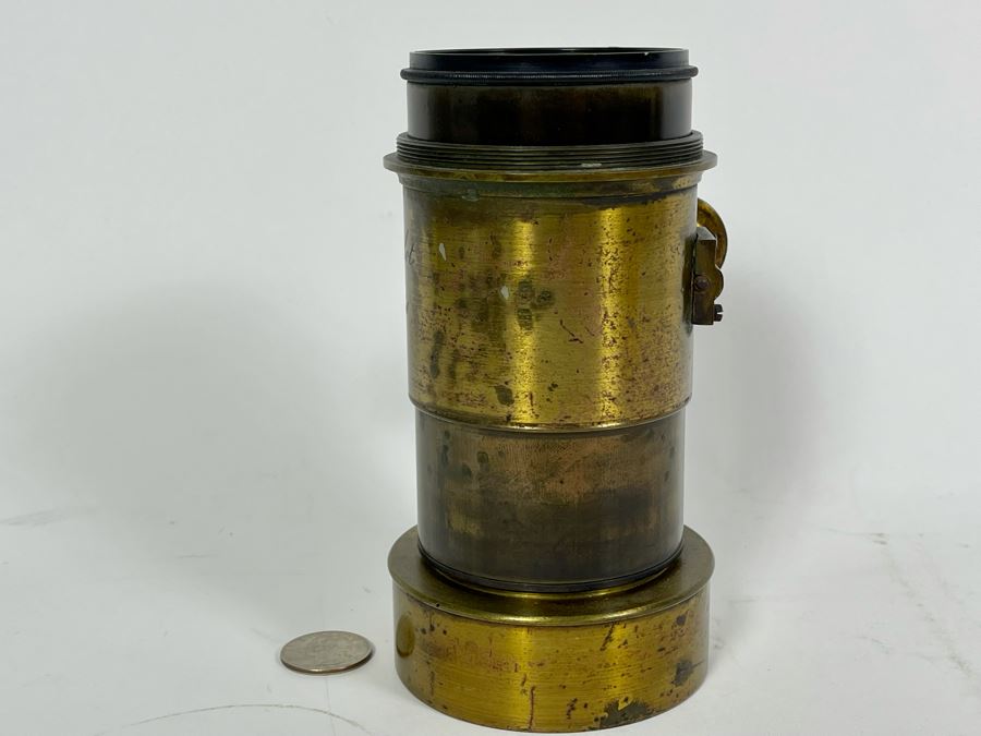 Jamin A Darlot Paris Antique Brass Camera Lens 6.25L X 3.5W [Photo 8]