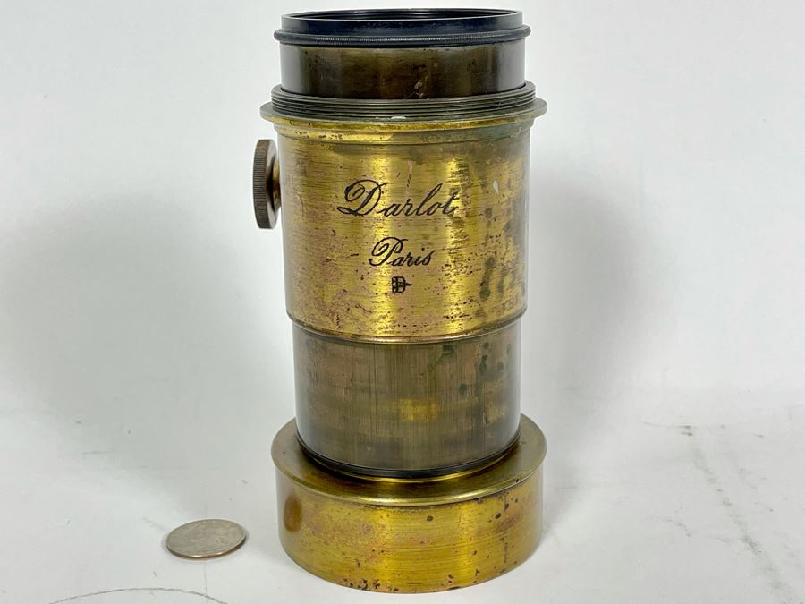 Jamin A Darlot Paris Antique Brass Camera Lens 6.25L X 3.5W [Photo 3]
