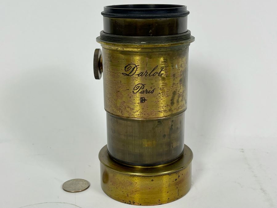 Jamin A Darlot Paris Antique Brass Camera Lens 6.25L X 3.5W [Photo 2]