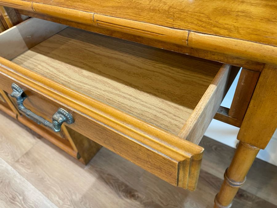 Four Piece Hollywood Regency Wooden Desk Wall Cabinet With Drawers 6'W X 18'D X 6'H [Photo 7]