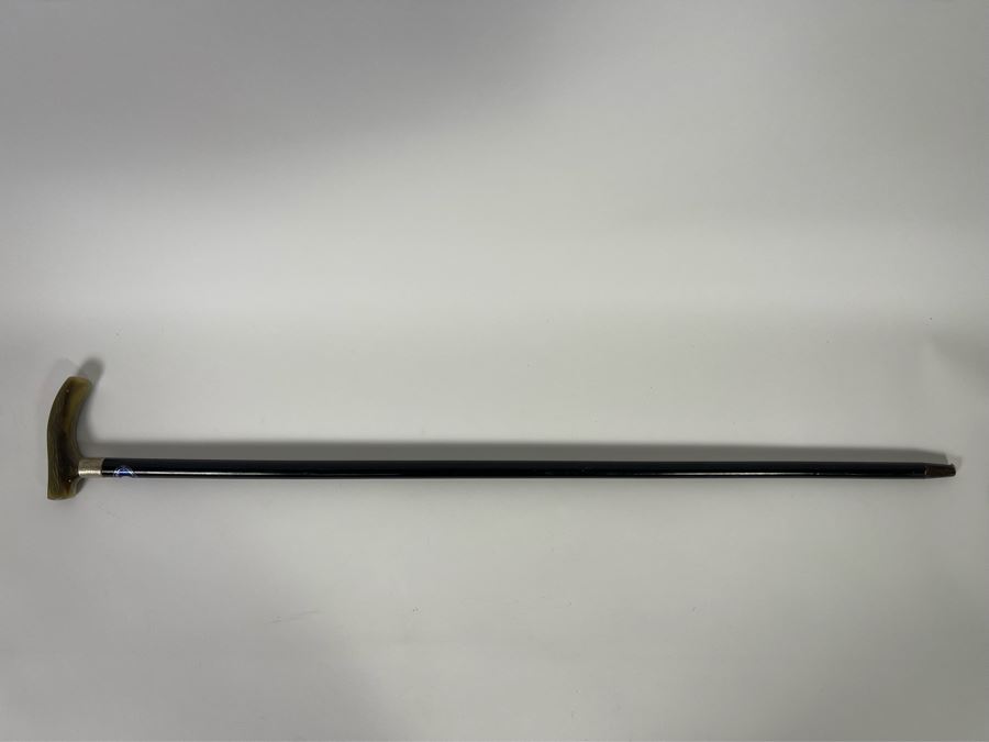 Frizzoni Firenza Italian Cane With Sterling Silver And Horn Handle 35L [Photo 4]