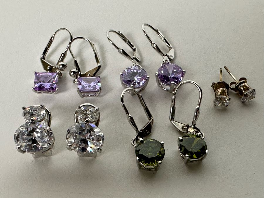 Five Pairs Of Sterling Silver Earrings 14.6g [Photo 12]