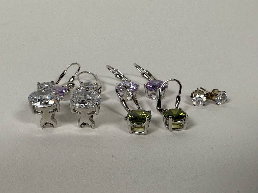 Five Pairs Of Sterling Silver Earrings 14.6g [Photo 14]