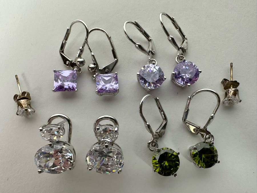 Five Pairs Of Sterling Silver Earrings 14.6g [Photo 5]