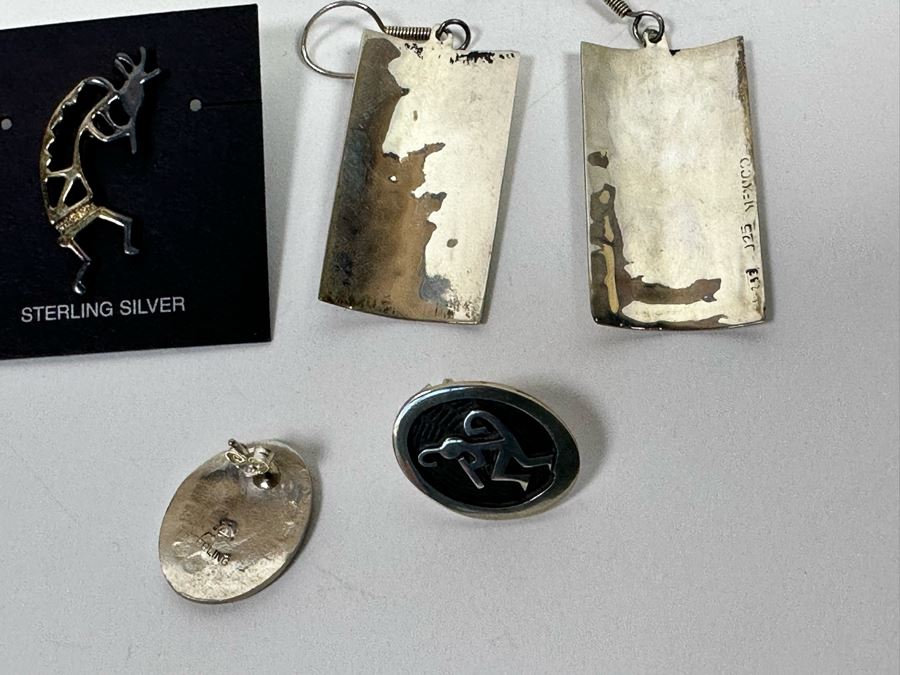 Sterling Silver Pin And Pair Of Sterling Silver Earrings  [Photo 7]