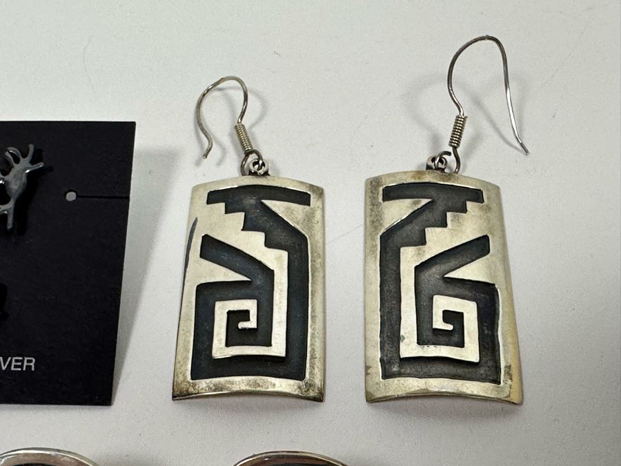 Sterling Silver Pin And Pair Of Sterling Silver Earrings  [Photo 5]