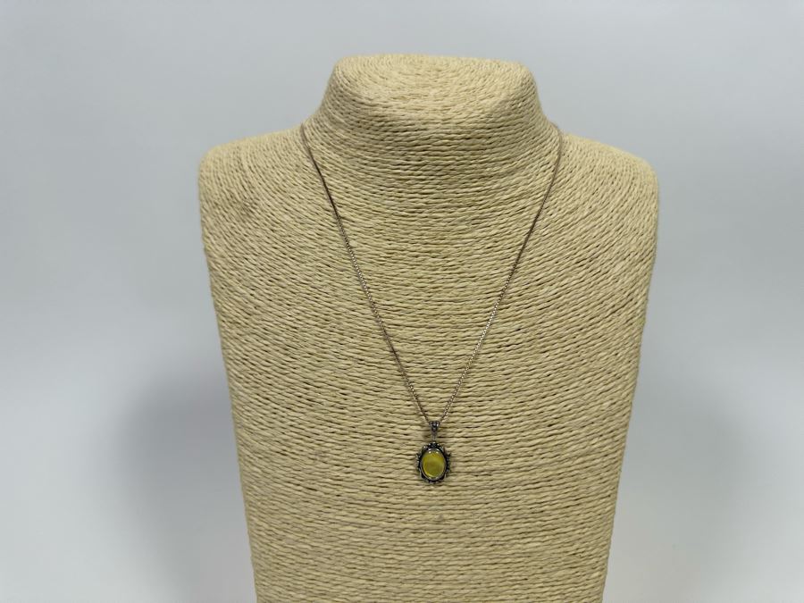 Sterling Silver Pendant With 18' Sterling Chain And Matching Sterling Earrings 7.7g [Photo 6]