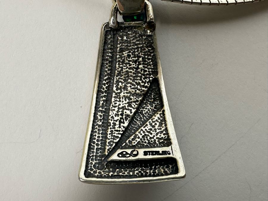 Sterling Silver 16' Necklace With Sterling Pendant 37.9g [Photo 6]