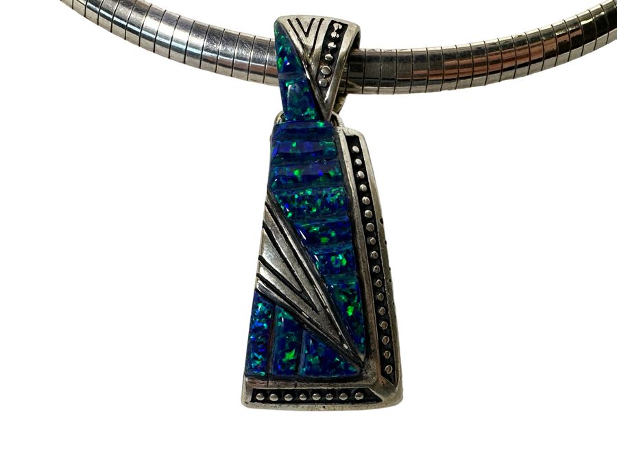 Sterling Silver 16' Necklace With Sterling Pendant 37.9g [Photo 2]