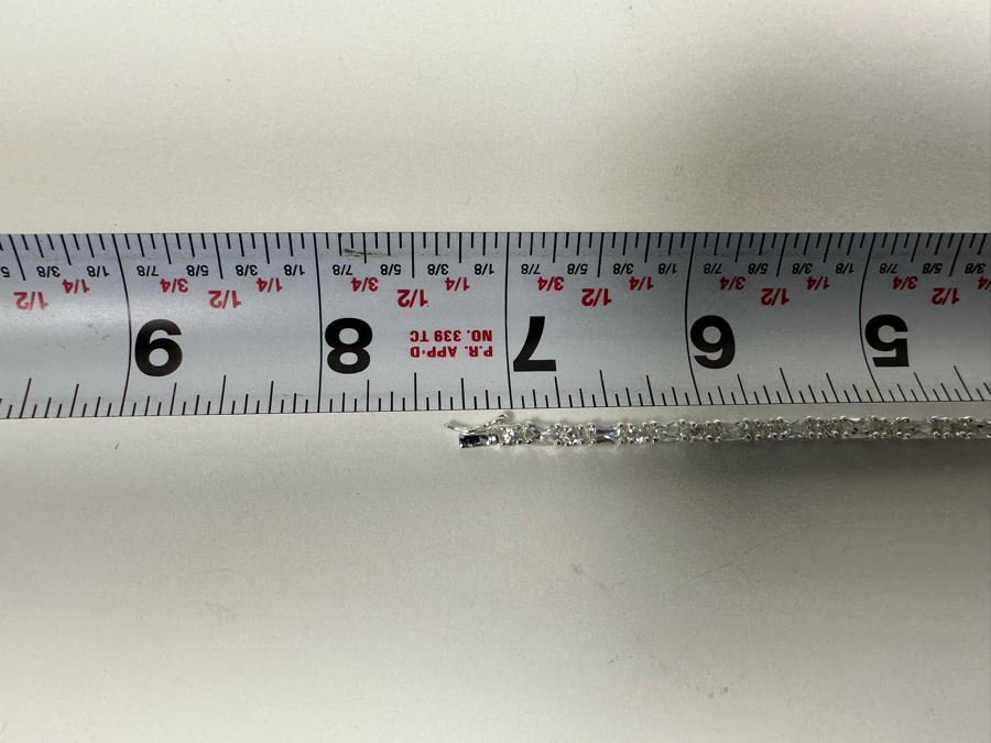 Sterling Silver CZ 7' Bracelet 11.3g [Photo 11]