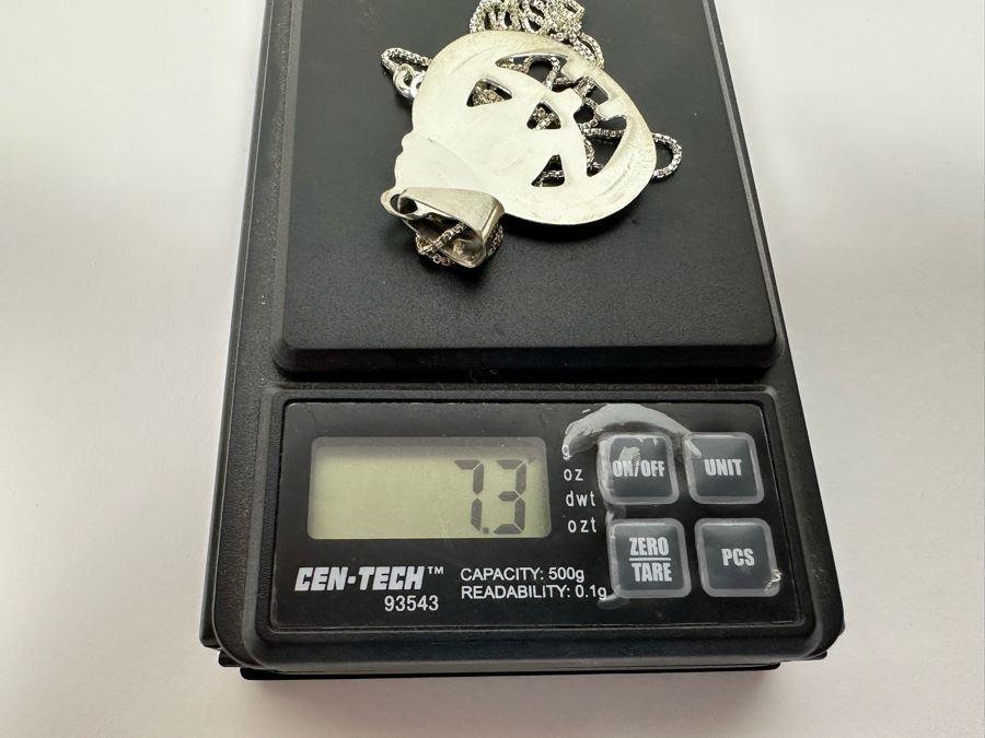 Sterling Silver Jack-O'-Lantern Pendant With Sterling 24' Chain 7.3g [Photo 7]