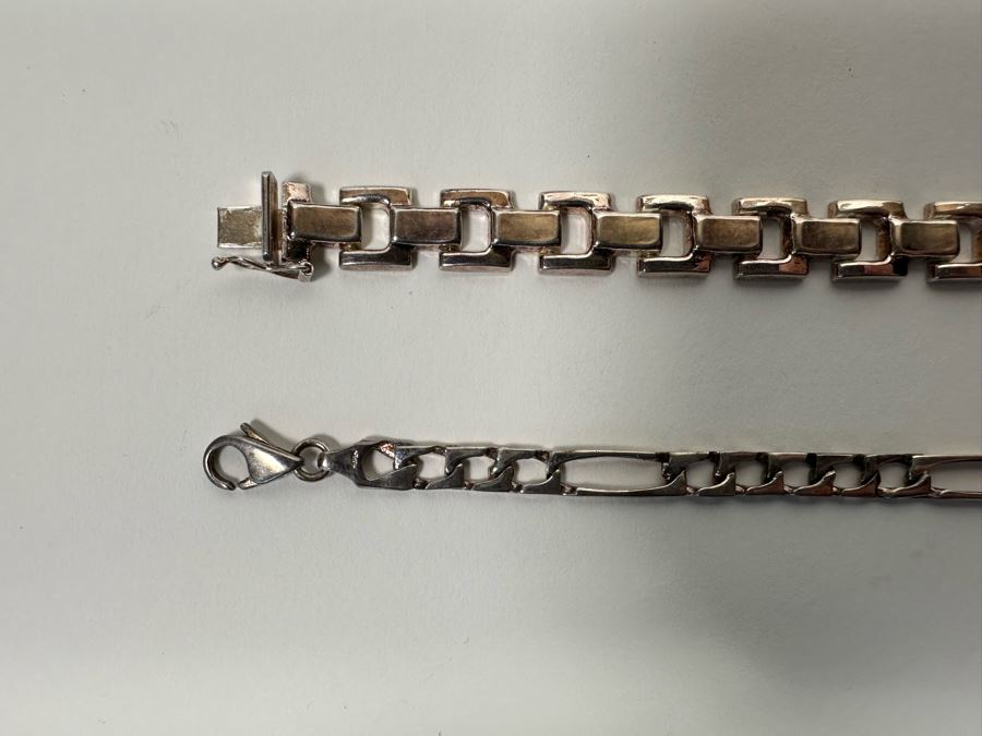 Pair Of 7' Sterling Silver Bracelets 25.5g [Photo 3]
