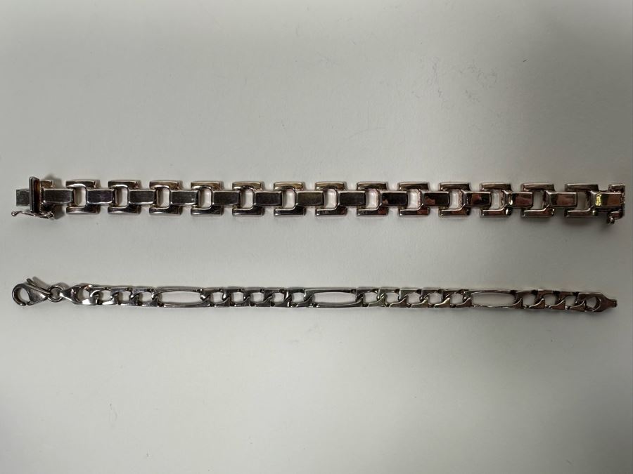 Pair Of 7' Sterling Silver Bracelets 25.5g [Photo 2]