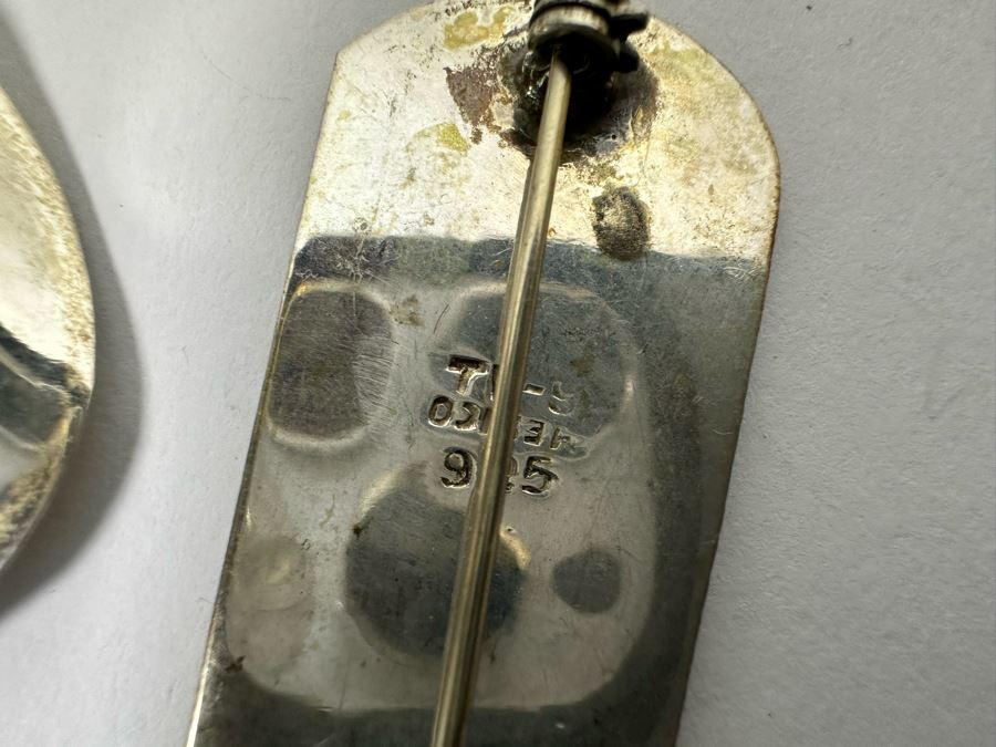 Two Pair Of Sterling Silver Cowboy Hat Earrings And Cowboy Boot Pin Brooch 31.5g [Photo 9]