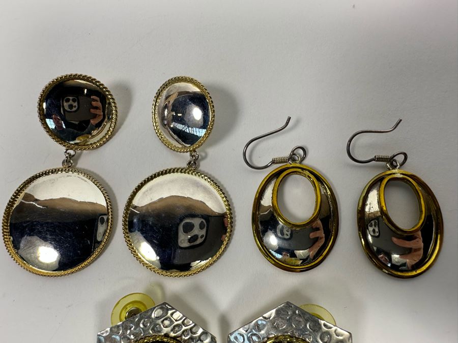 Three Pair Of Sterling Silver Earrings 33.4g [Photo 5]