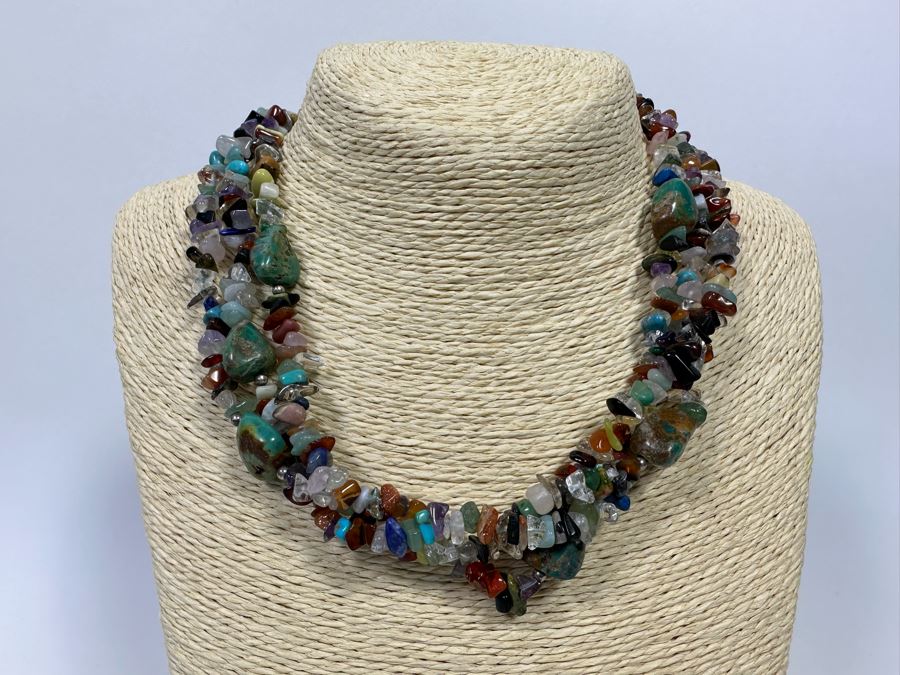 Mulit-Strand Multi-Stone Necklace [Photo 2]