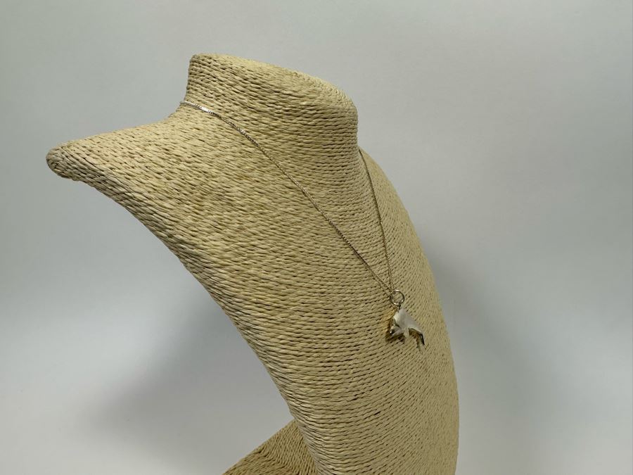 Sterling Silver Dolphine Pendant With Sterling Chain, Sterling Dolphin Earrings And Sterling Shell Earrings [Photo 5]