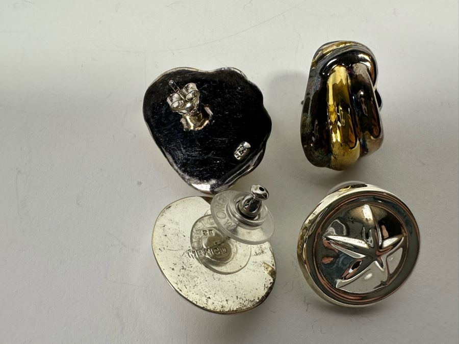 Pair Of Sterling Silver Earrings 15g [Photo 6]