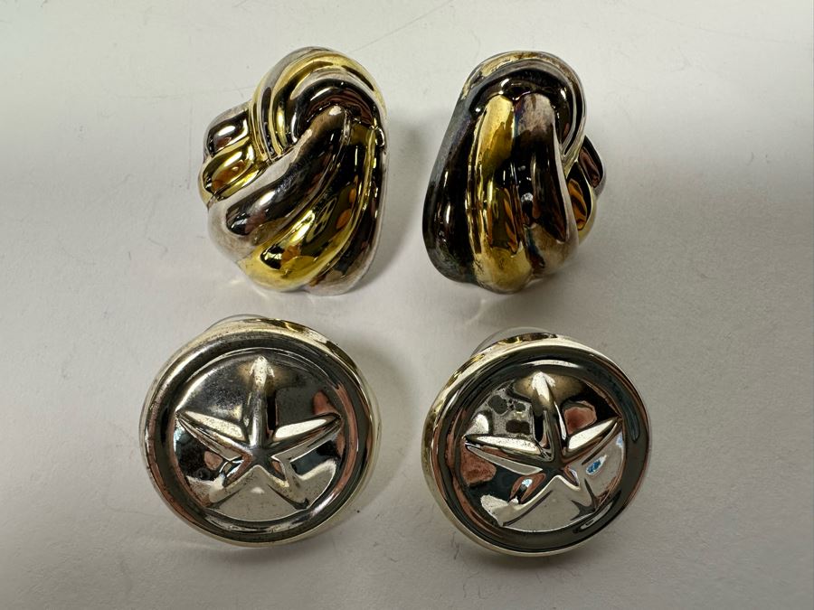 Pair Of Sterling Silver Earrings 15g [Photo 2]