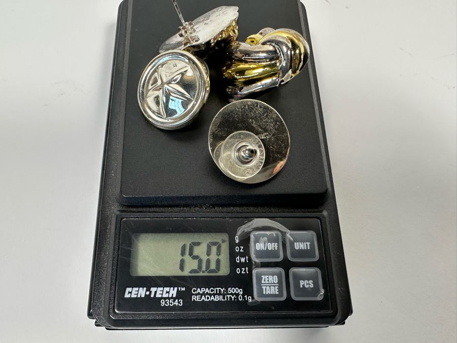 Pair Of Sterling Silver Earrings 15g [Photo 7]