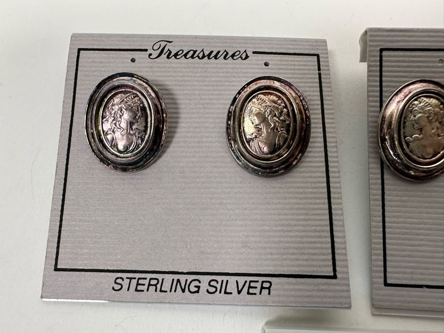 Three Pair Of Sterling Silver Earrings [Photo 5]