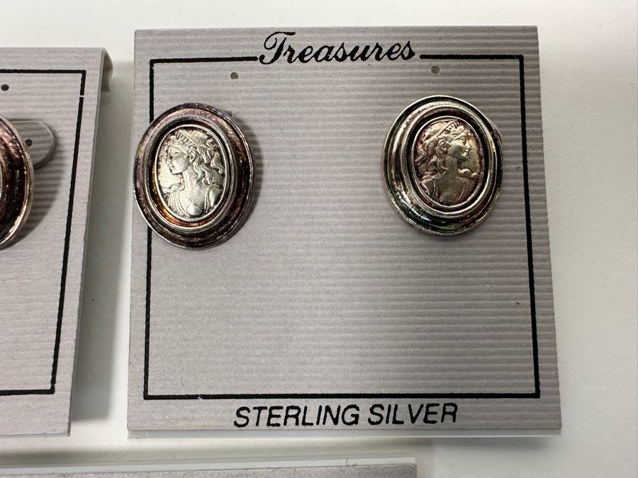 Three Pair Of Sterling Silver Earrings [Photo 4]