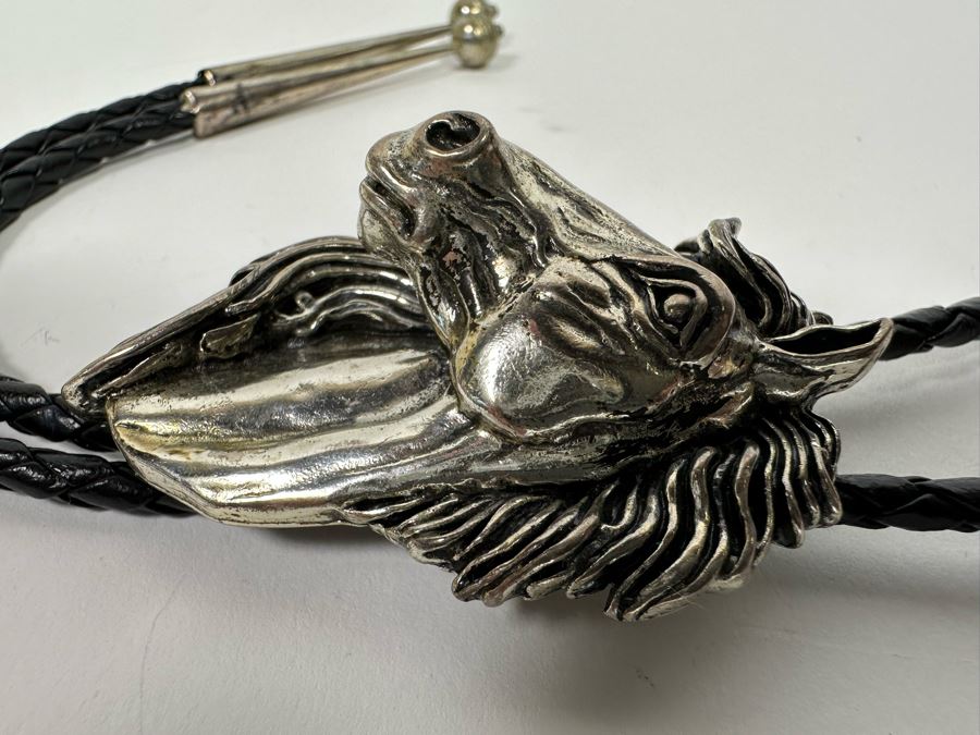 Sterling Silver Horse Head Bolo Tie 68.2g [Photo 7]