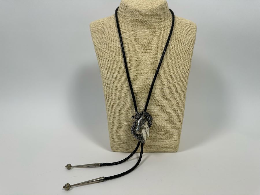 Sterling Silver Horse Head Bolo Tie 68.2g [Photo 4]