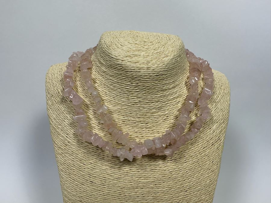 Long 34' Rose Quartz Bead Necklace [Photo 3]
