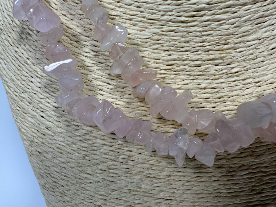 Long 34' Rose Quartz Bead Necklace [Photo 4]