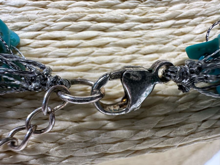Multi-Strand Turquoise Sterling Silver 22' Necklace [Photo 6]
