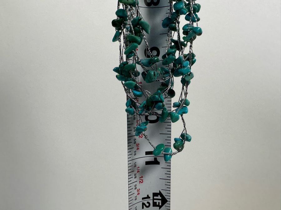 Multi-Strand Turquoise Sterling Silver 22' Necklace [Photo 7]