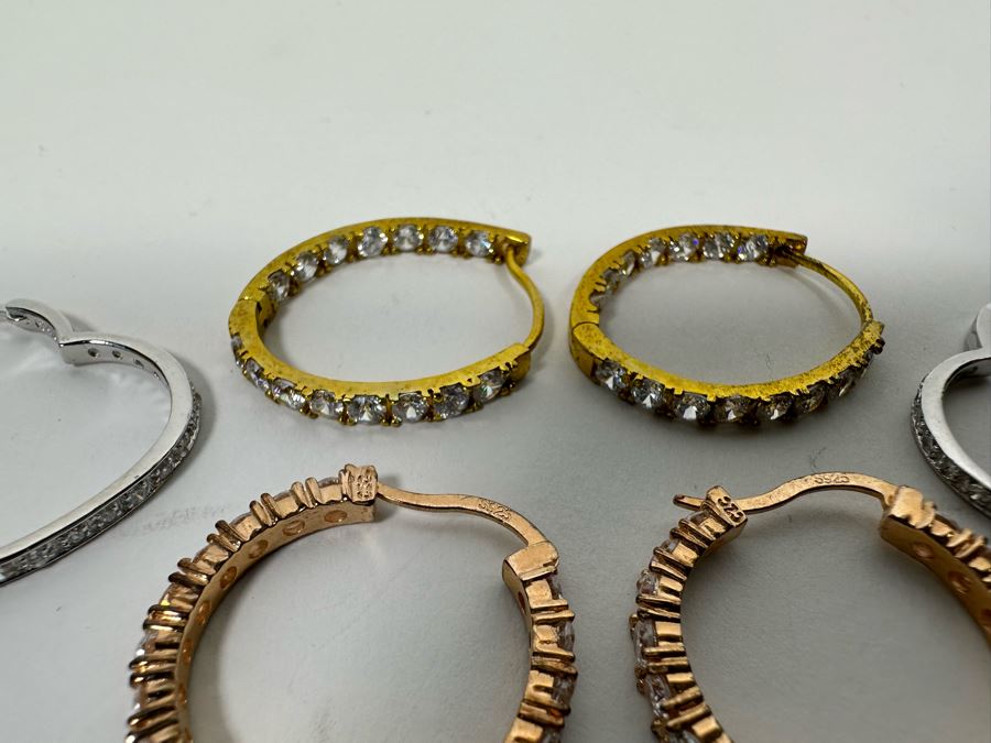 Three Pair Of Sterling Silver Earrings 18.3g [Photo 5]