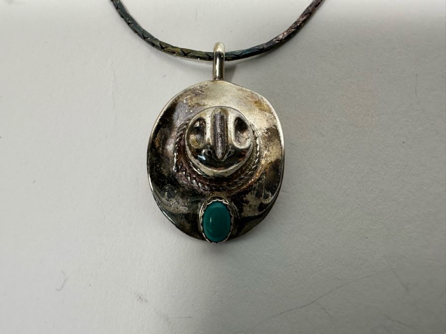 Sterling Silver Cowboy Pendant With Sterling 14' Chain Necklace 11.6g [Photo 6]