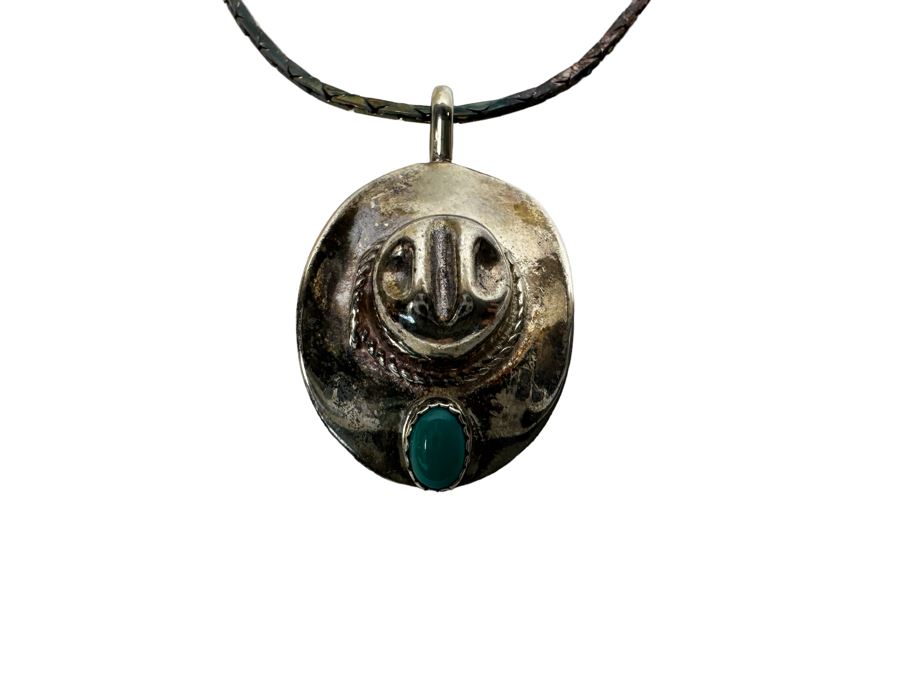 Sterling Silver Cowboy Pendant With Sterling 14' Chain Necklace 11.6g [Photo 3]