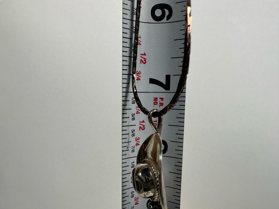 Sterling Silver Cowboy Pendant With Sterling 14' Chain Necklace 11.6g [Photo 9]