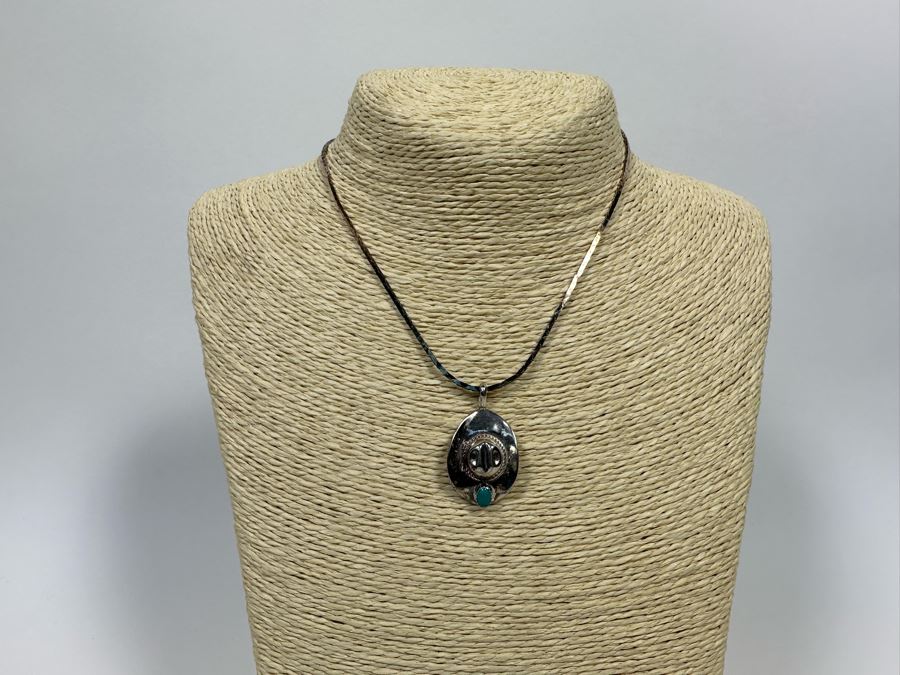 Sterling Silver Cowboy Pendant With Sterling 14' Chain Necklace 11.6g [Photo 5]