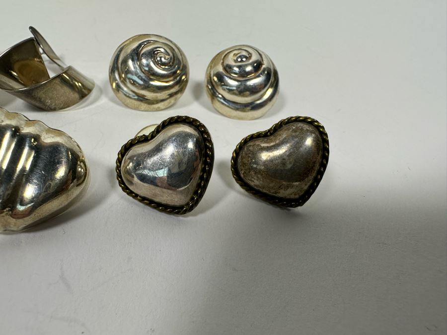 Four Pair Of Sterling Silver Earrings 29.8g [Photo 6]