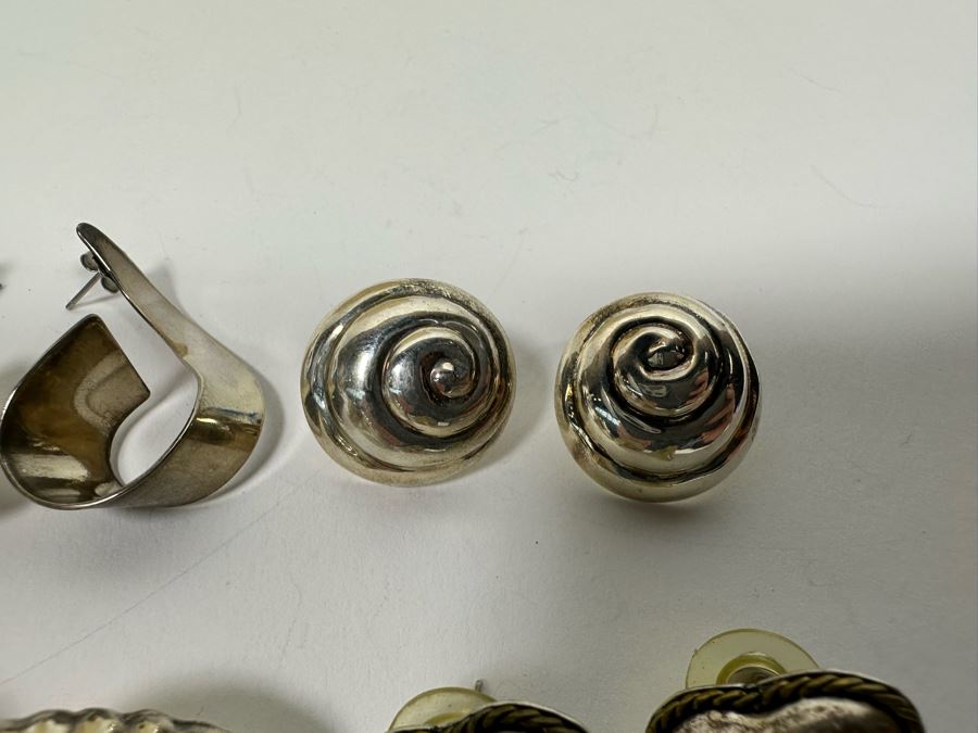 Four Pair Of Sterling Silver Earrings 29.8g [Photo 5]