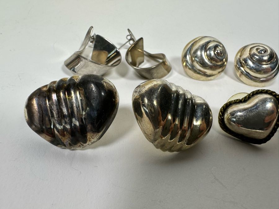 Four Pair Of Sterling Silver Earrings 29.8g [Photo 7]