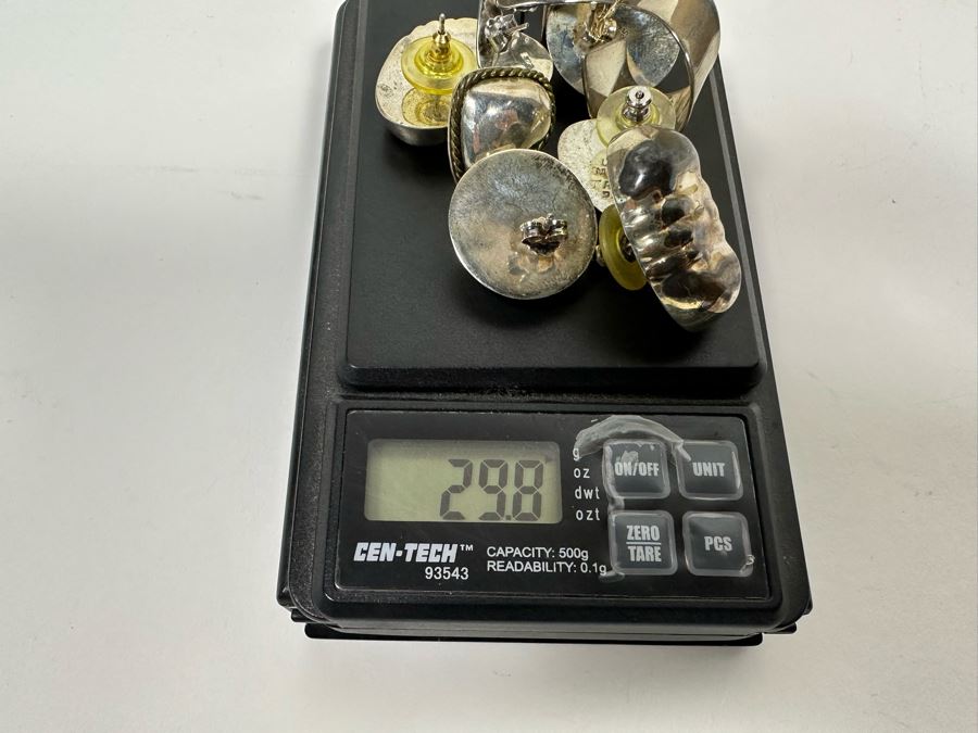 Four Pair Of Sterling Silver Earrings 29.8g [Photo 9]