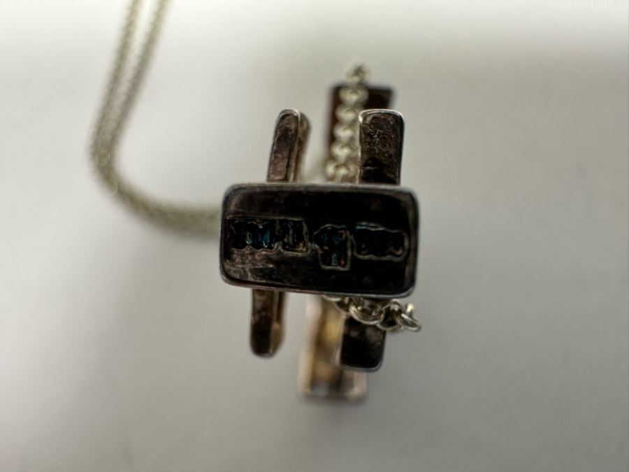 Sterling Silver Anchor Pendant With Sterling Silver 18' Chain Necklace 6.4g [Photo 6]