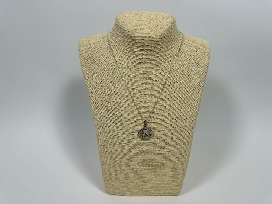 Sterling Silver Jack-O'-Lantern Pendant With Sterling 18' Chain Necklace And Matching Pair Of Sterling Earrings 11.8g [Photo 7]
