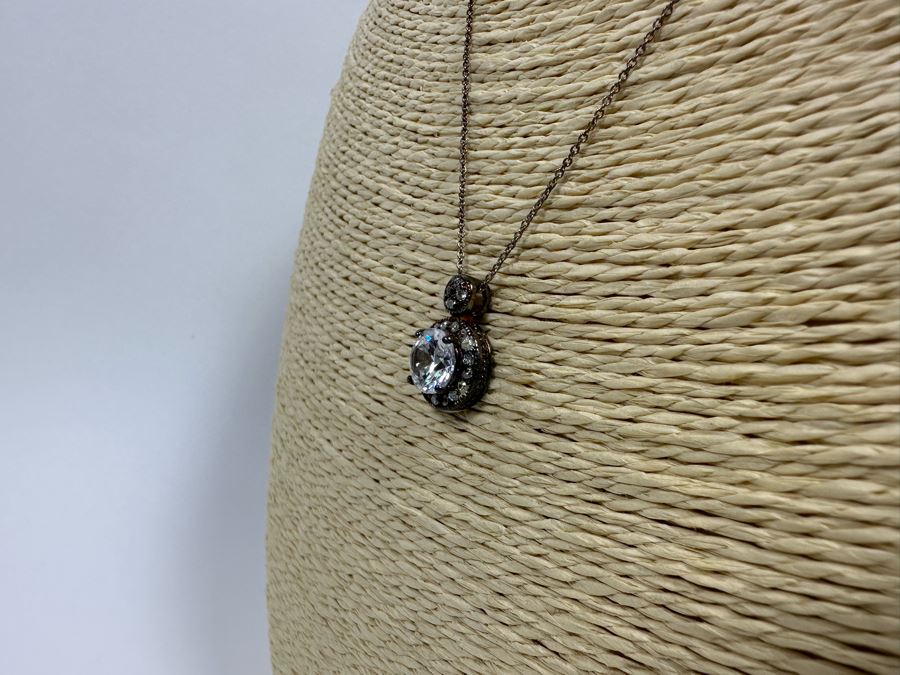 Sterling Silver Pendant With Sterling 18' Chain And Matching Set Of Sterling Earrings 10.1g [Photo 7]