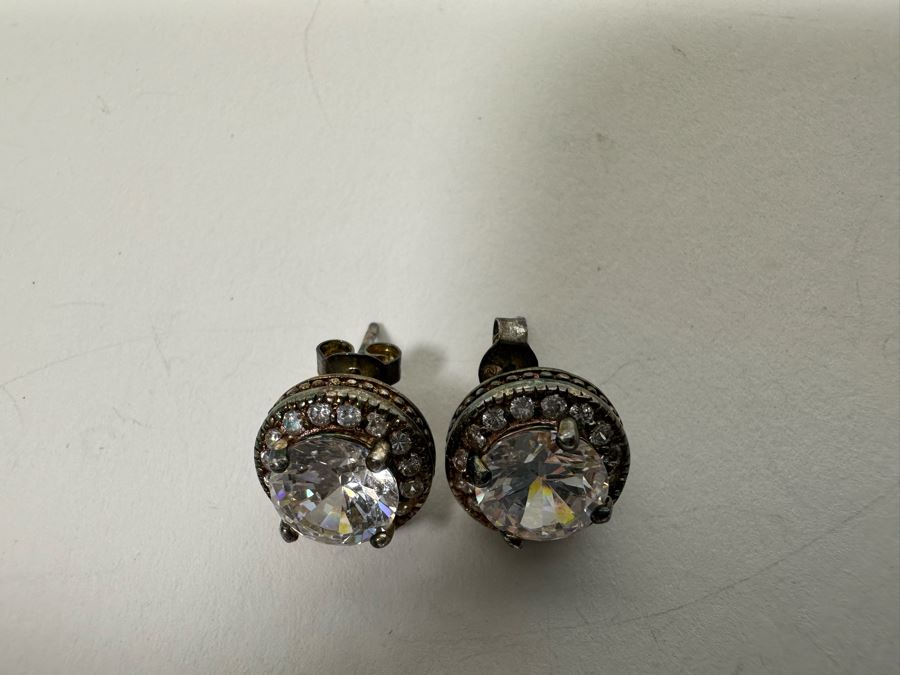 Sterling Silver Pendant With Sterling 18' Chain And Matching Set Of Sterling Earrings 10.1g [Photo 12]