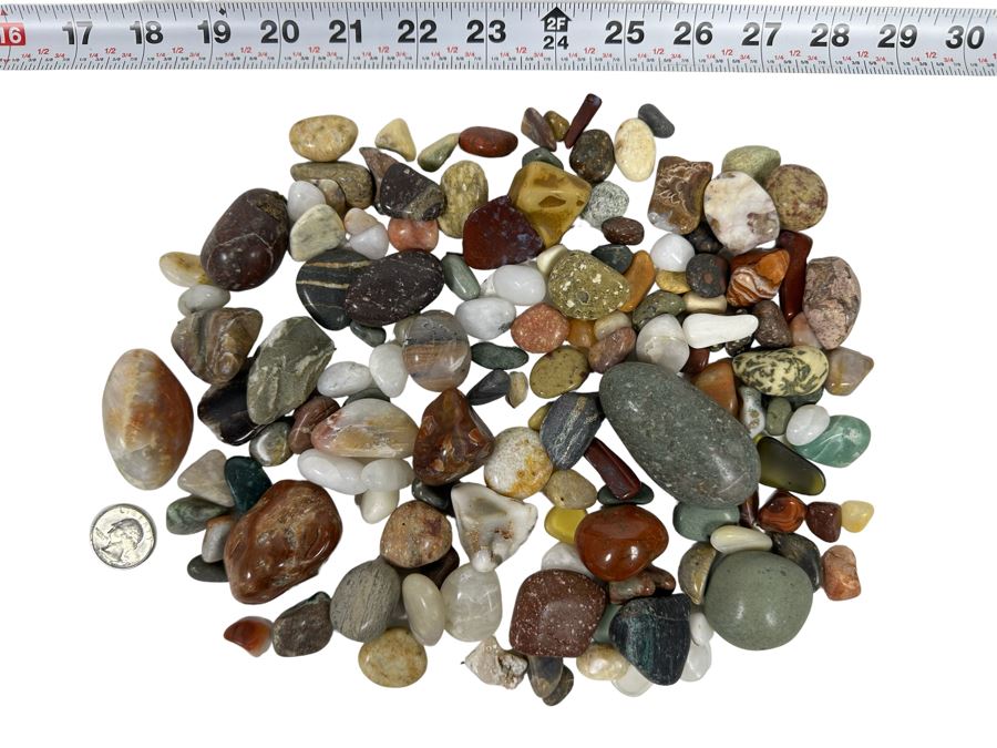 Collection Of Various Polished Tumbled Stones - See Photos