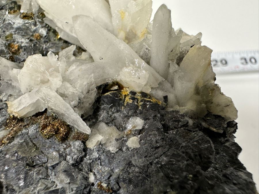 White Crystals And Pyrite Crystals In Matrix 8W [Photo 7]