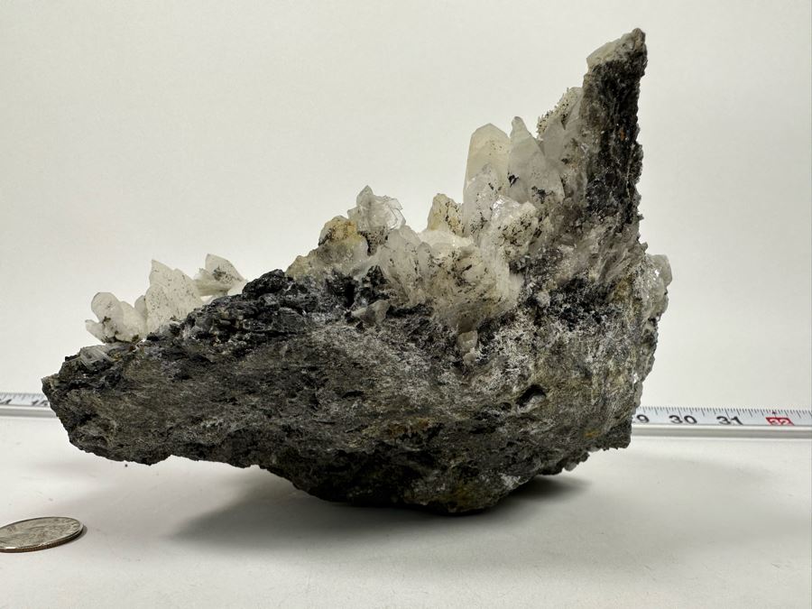White Crystals And Pyrite Crystals In Matrix 8W [Photo 15]