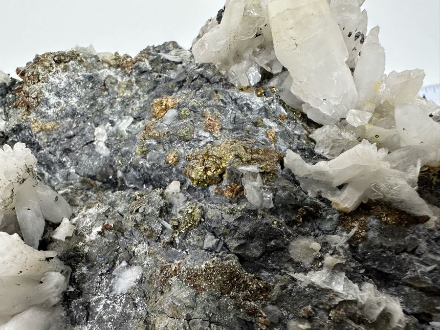 White Crystals And Pyrite Crystals In Matrix 8W [Photo 8]