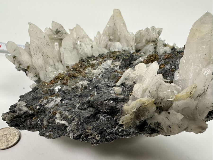 White Crystals And Pyrite Crystals In Matrix 8W [Photo 17]